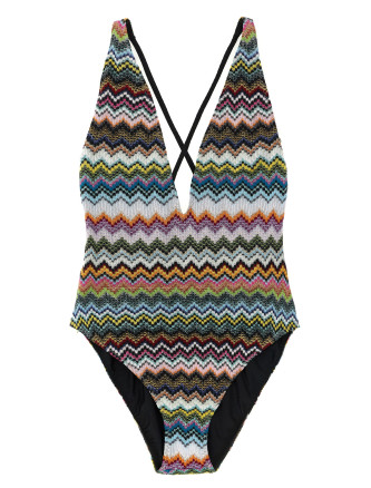 Zigzag one-piece swimsuit