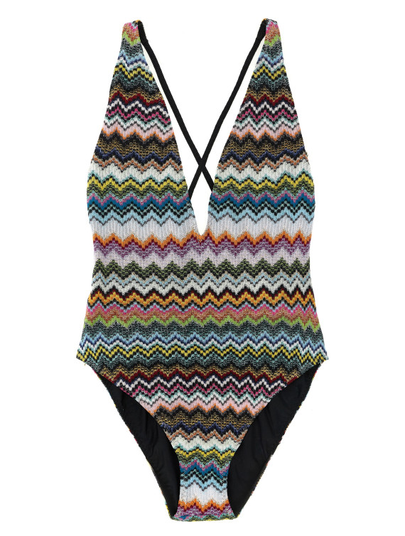 Zigzag one-piece swimsuit #1
