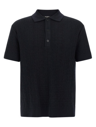 'Monogram' knit polo shirt