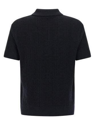 'Monogram' knit polo shirt #
