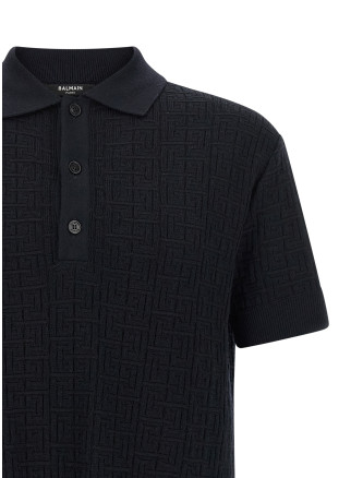 'Monogram' knit polo shirt #
