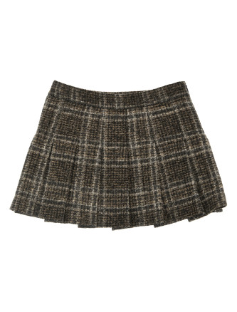 Check pleated skirt