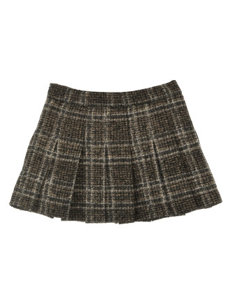 Check pleated skirt #