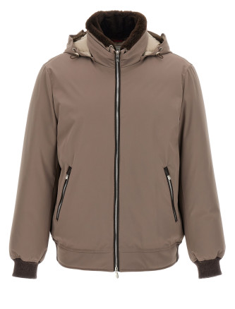 Куртка-бомбер BRUNELLO CUCINELLI Sherling neck bomber jacket