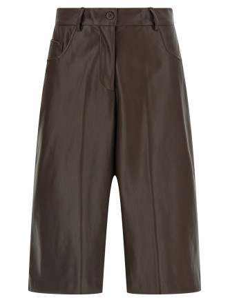 Leather-effect bermuda shorts