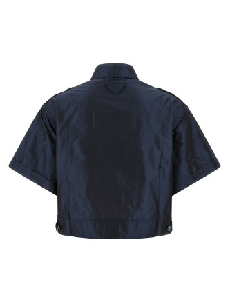 Cropped taffeta shirt #