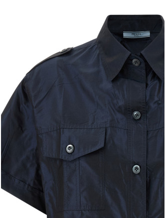 Cropped taffeta shirt #