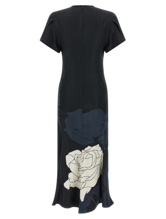 Миди VICTORIA BECKHAM 'Gathered V-Neck' (1126WDR005195IDARKNAVYPALEROSE) #