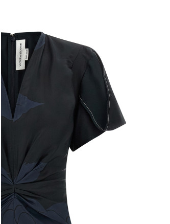 Миди VICTORIA BECKHAM 'Gathered V-Neck' (1126WDR005195IDARKNAVYPALEROSE) #