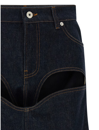 'Denim Mini Skirt With Cuts And Turn Up' skirt #