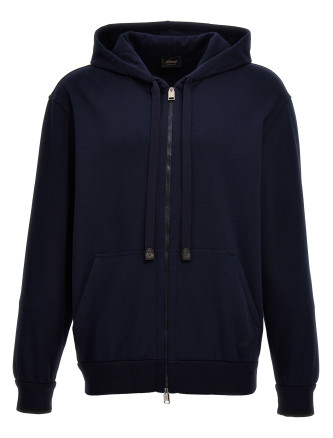 Piquet cotton hoodie