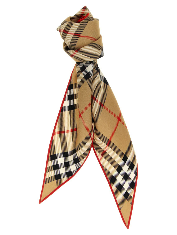 Шарф, платок BURBERRY Check silk scarf (8116998SAND) #1