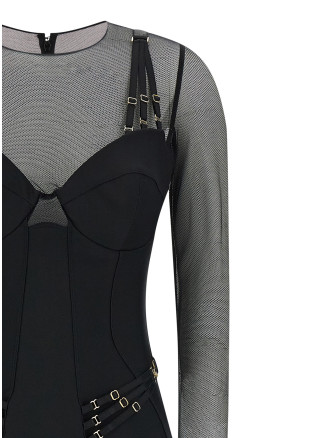 Jersey and tulle jumpsuit #