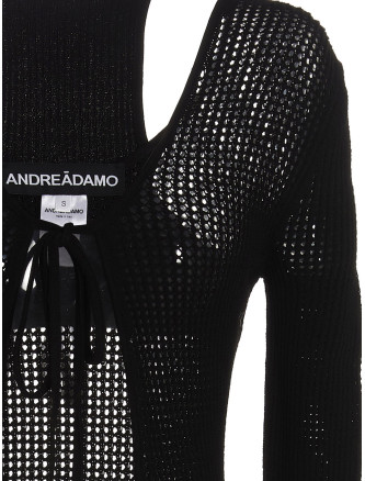 Openwork long cardigan #