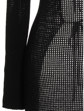 Openwork long cardigan #