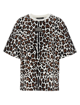 Animal print logo plaque T-shirt
