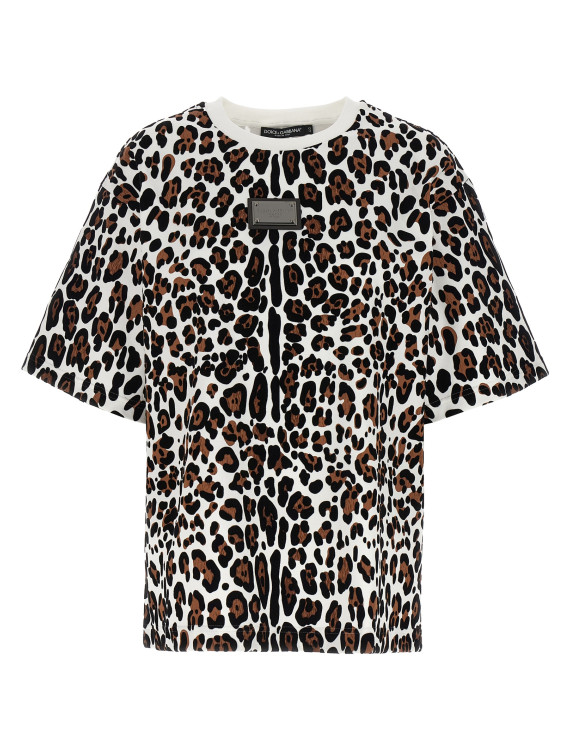 Animal print logo plaque T-shirt #1