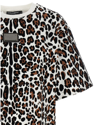 Animal print logo plaque T-shirt #