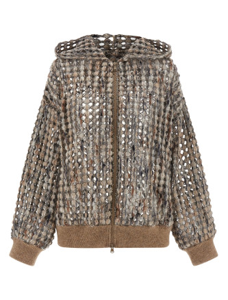 'Balloon Net Embroidery' cardigan