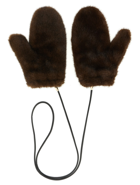 Перчатки LOU ANDREA Mittens with cord (GLVMKMOROBROWN) #1