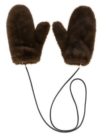 Перчатки LOU ANDREA Mittens with cord (GLVMKMOROBROWN) #