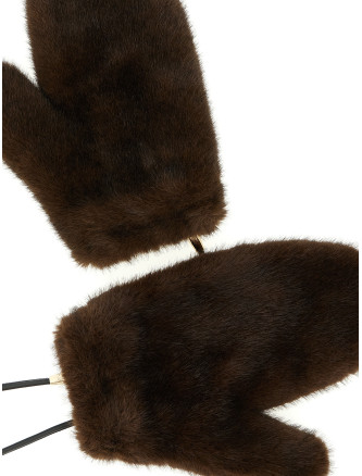 Перчатки LOU ANDREA Mittens with cord (GLVMKMOROBROWN) #