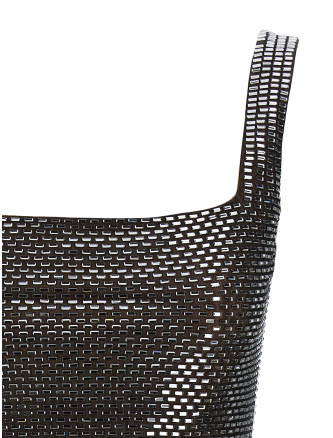 'Gunmetal Rhinestone Mesh Mini' dress #