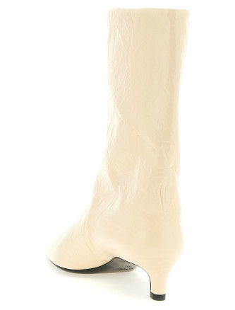 Craquelé leather ankle boots #