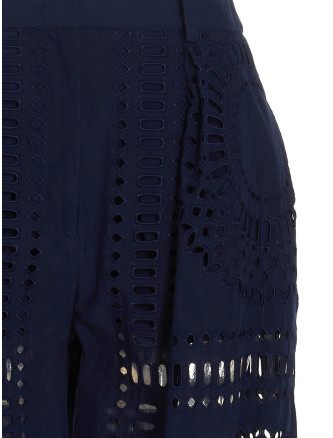 Embroidered cotton pants #