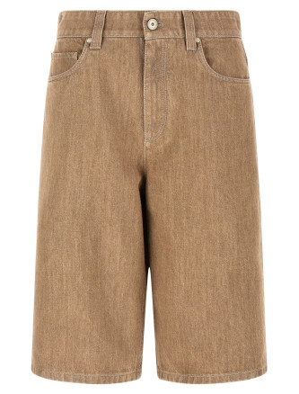 Lamé denim bermuda shorts