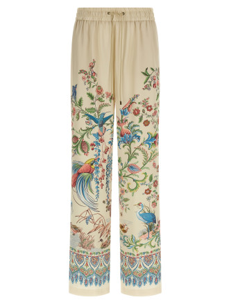 Flora and fauna printed trousers