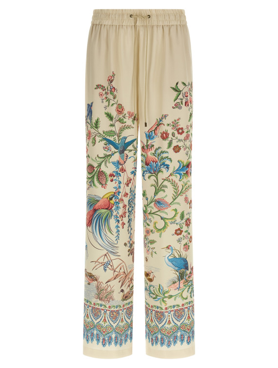 Flora and fauna printed trousers #1