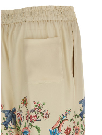 Flora and fauna printed trousers #