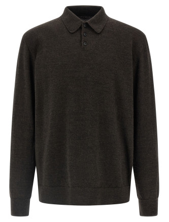 Suede patch polo shirt