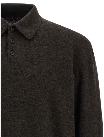 Suede patch polo shirt #