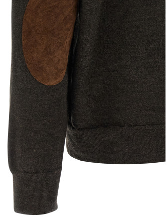 Suede patch polo shirt #