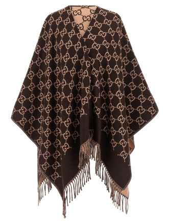 Накидка GUCCI GG wool cape