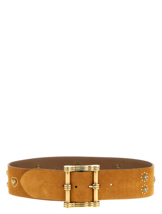 Suede studded belt
