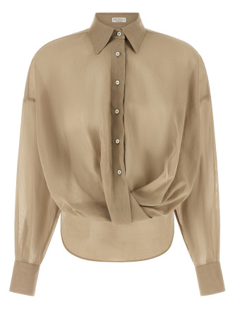 Рубашка, блузка BRUNELLO CUCINELLI Taffeta shirt