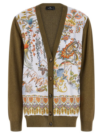 Paisley silk insert cardigan