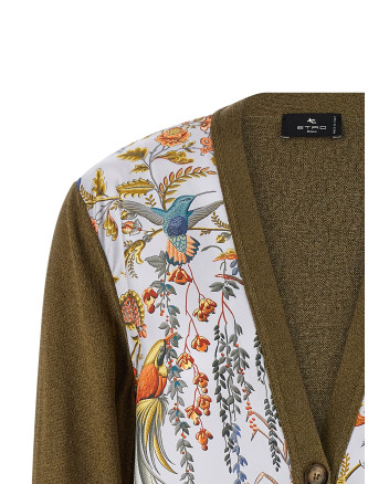 Paisley silk insert cardigan #