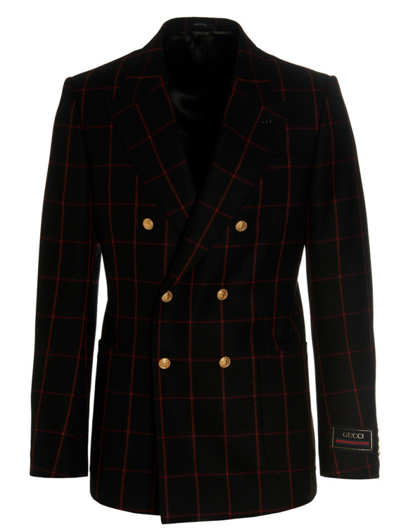 Double-breasted check blazer #1