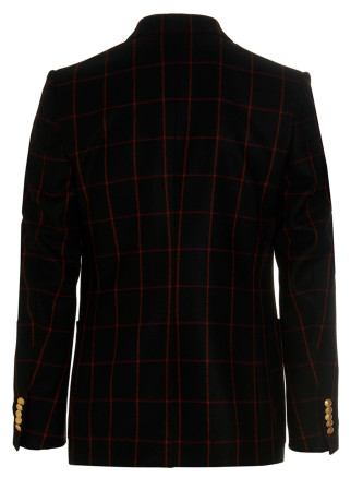 Double-breasted check blazer #