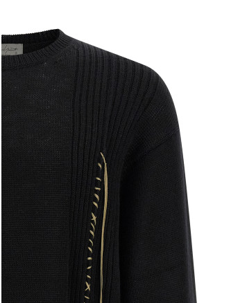 Свитер, кардиган YOHJI YAMAMOTO Embroidery sweater (HLK25196BLACK2) #