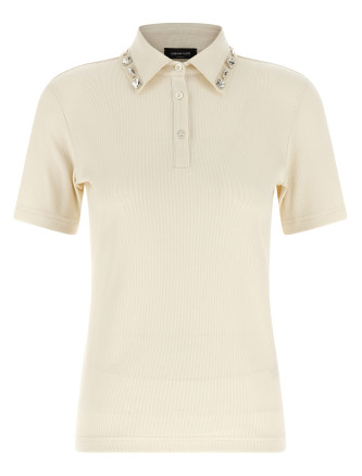 Crystal collar polo shirt