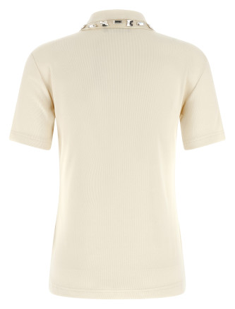 Crystal collar polo shirt #