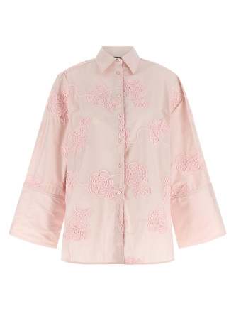 Floral embroidery shirt