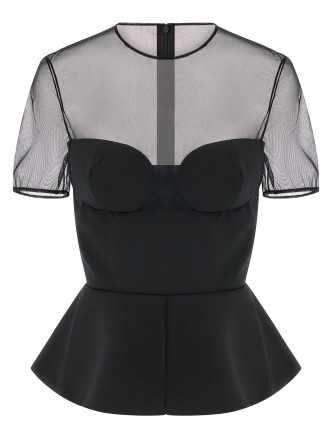 'Tailored Bustier With Sheer Neckline' top
