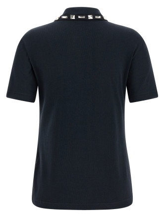 Crystal collar polo shirt #