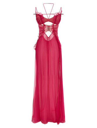 'Frilled Gown With Cutouts' dress